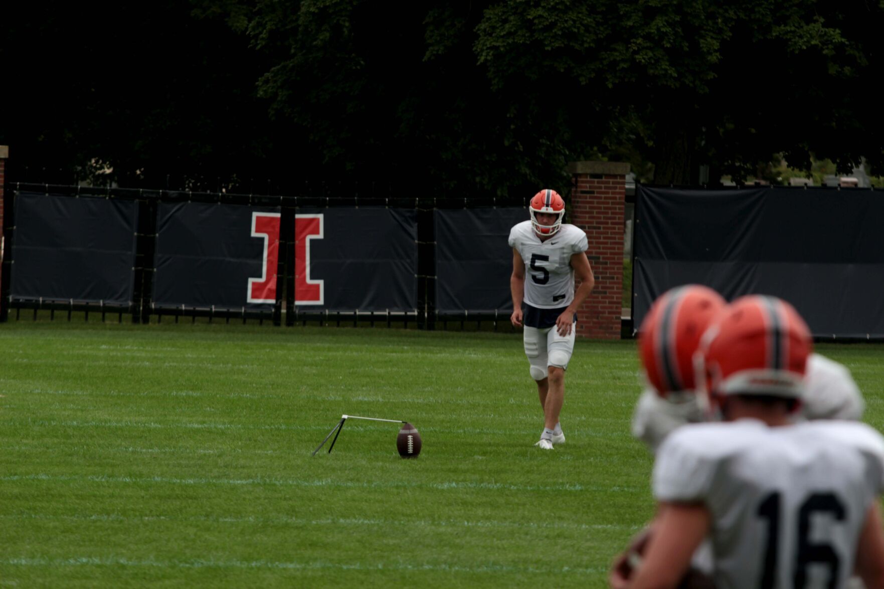 Caleb Griffin sets up to kick